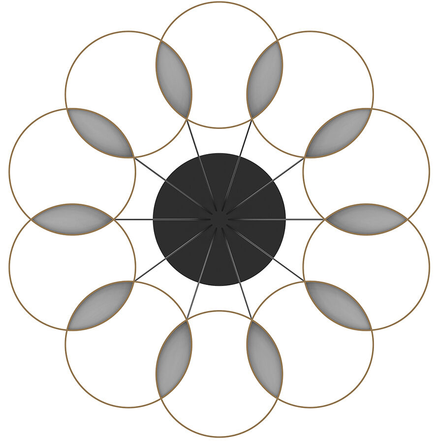 Maestro LED 32.25 inch Black and Gold Chandelier Ceiling Light