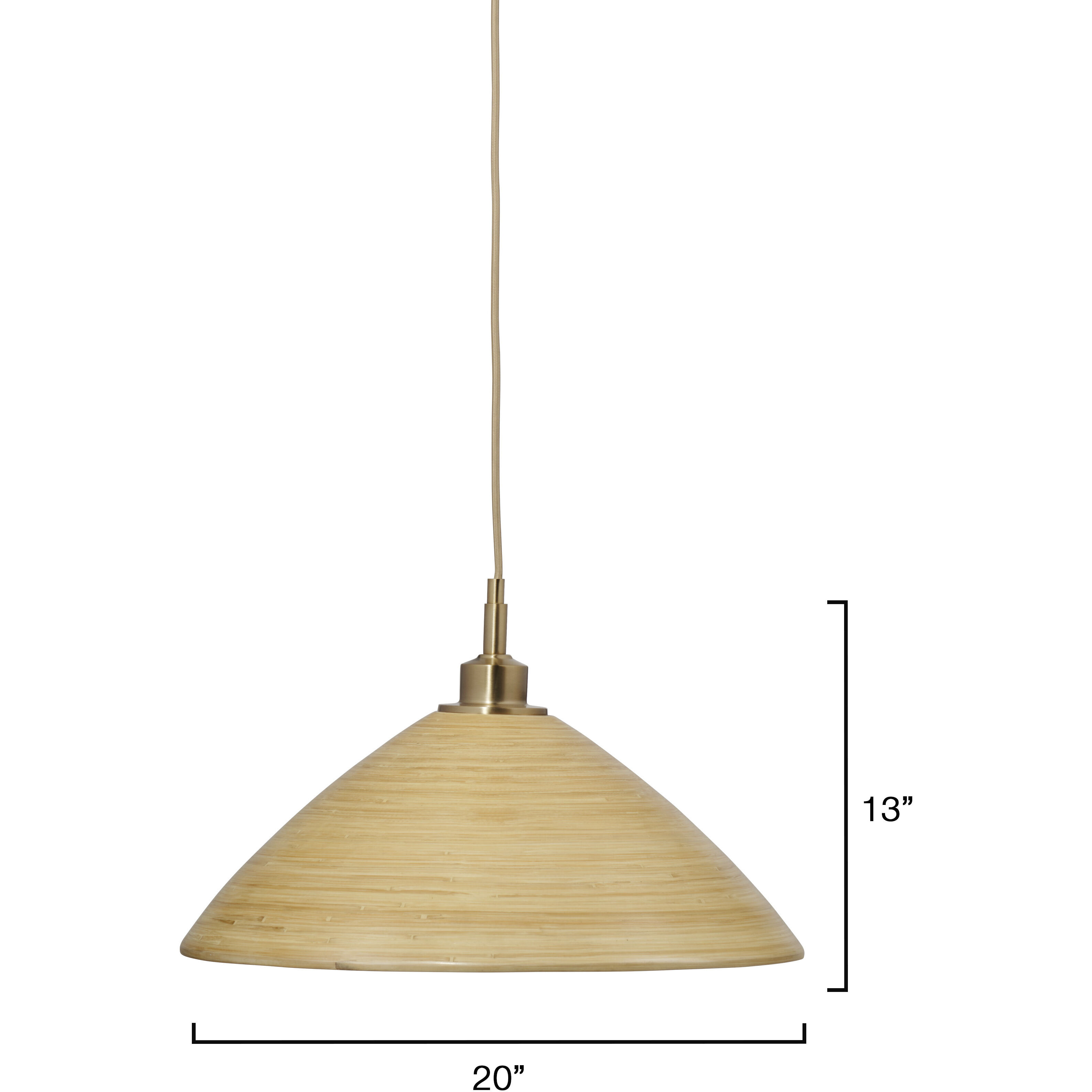Spun 1 Light 20 inch Antique Brass Pendant Ceiling Light, Inline