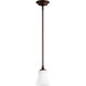Rossington 1 Light 5 inch Oiled Bronze Mini Pendant Ceiling Light in Satin Opal