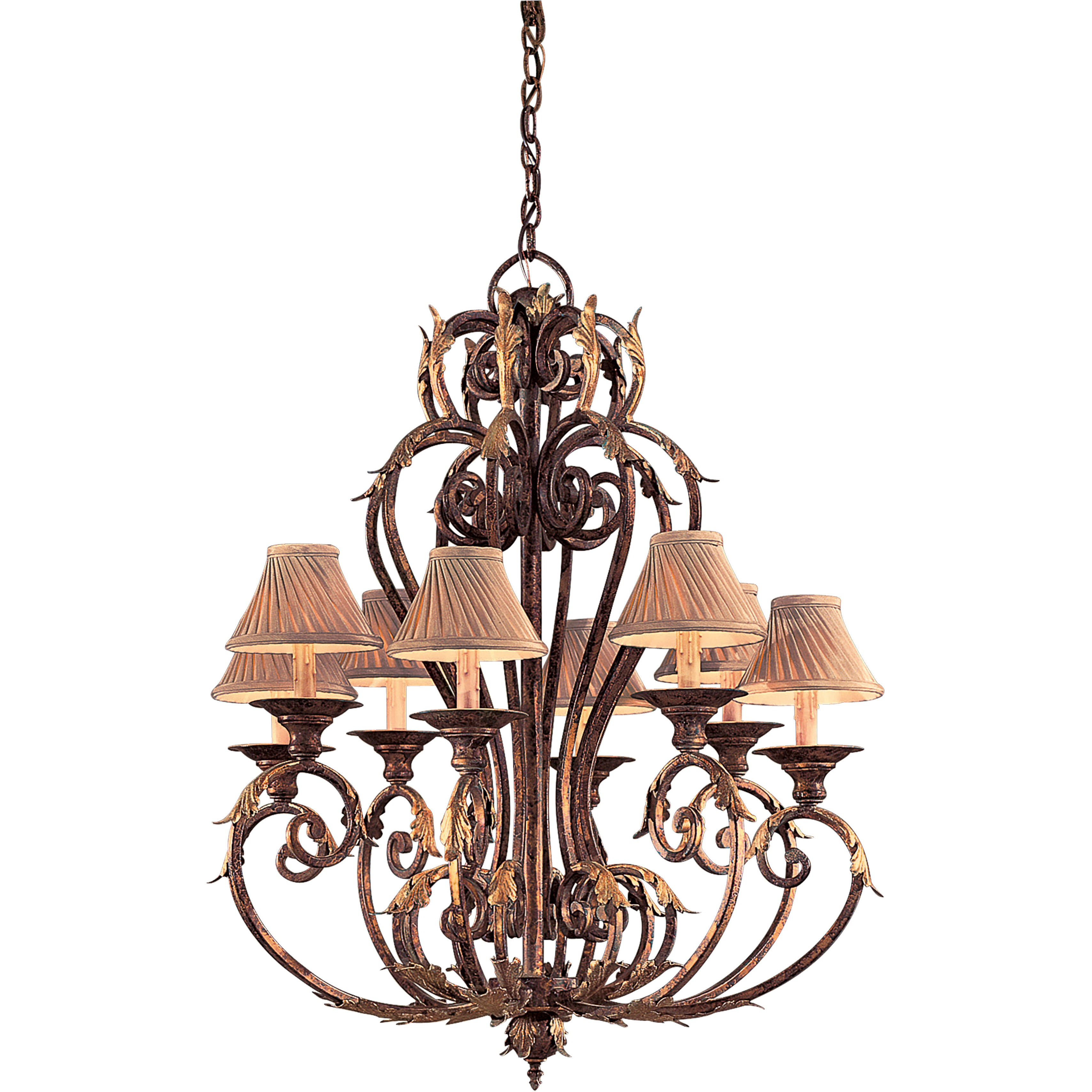 Zaragoza 8 Light 34 inch Golden Bronze Chandelier Ceiling Light