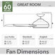 Downtown 60 inch Matte Silver Outdoor Ceiling Fan
