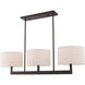 Hayworth 3 Light 42 inch Bronze Linear Chandelier Ceiling Light