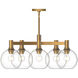 Alora Mood Castilla 5 Light 29.5 inch Aged Gold Chandelier Ceiling Light in Clear Glass