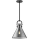 Alora Mood Emerson Pendant Ceiling Light in Matte Black, Smoked Glass