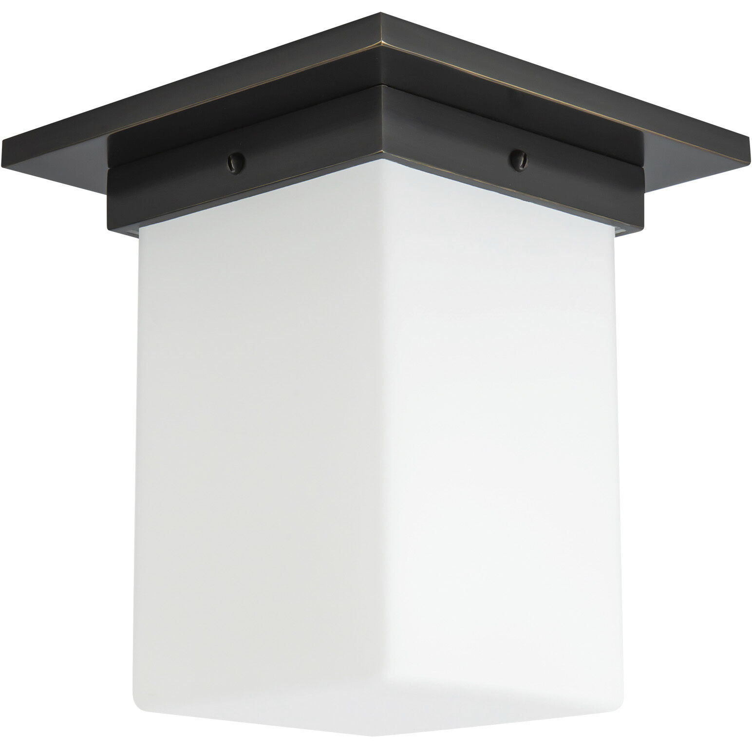 Mineral 1 Light 7.88 inch Urban Bronze and Matte Opal Glass Flush Mount Ceiling Light in Opal Glass Shade