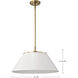 Dover 3 Light 20 inch White/Vintage Brass Pendant Ceiling Light