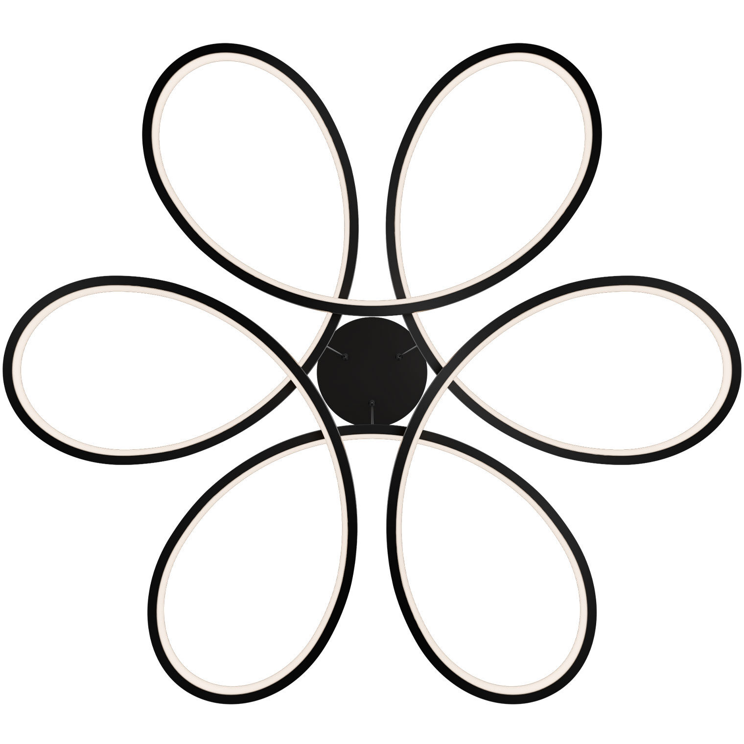 Klover LED 32 inch Black Pendant Ceiling Light in 2700K, dweLED