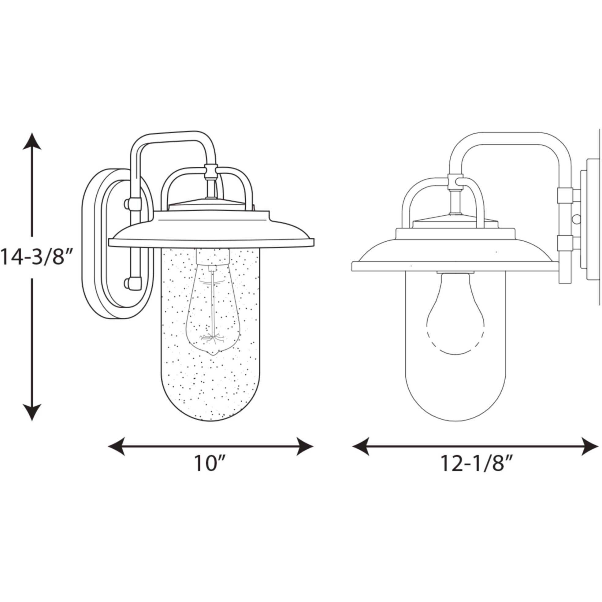 Beaufort 1 Light 14 inch Textured Black Outdoor Wall Lantern, Medium