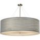 Textile 8 Light 48 inch Brushed Nickel Drum Pendant Ceiling Light, Classic Family, EVOLV