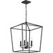 Emma 4 Light 20 inch Dark Bronze Pendant Ceiling Light