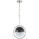 Coventry 1 Light 13.6 inch Polished Nickel and Aged Iron Pendant Ceiling Light, Luz Studio