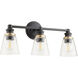 Dunbar 3 Light 23 inch Noir Vanity Light Wall Light