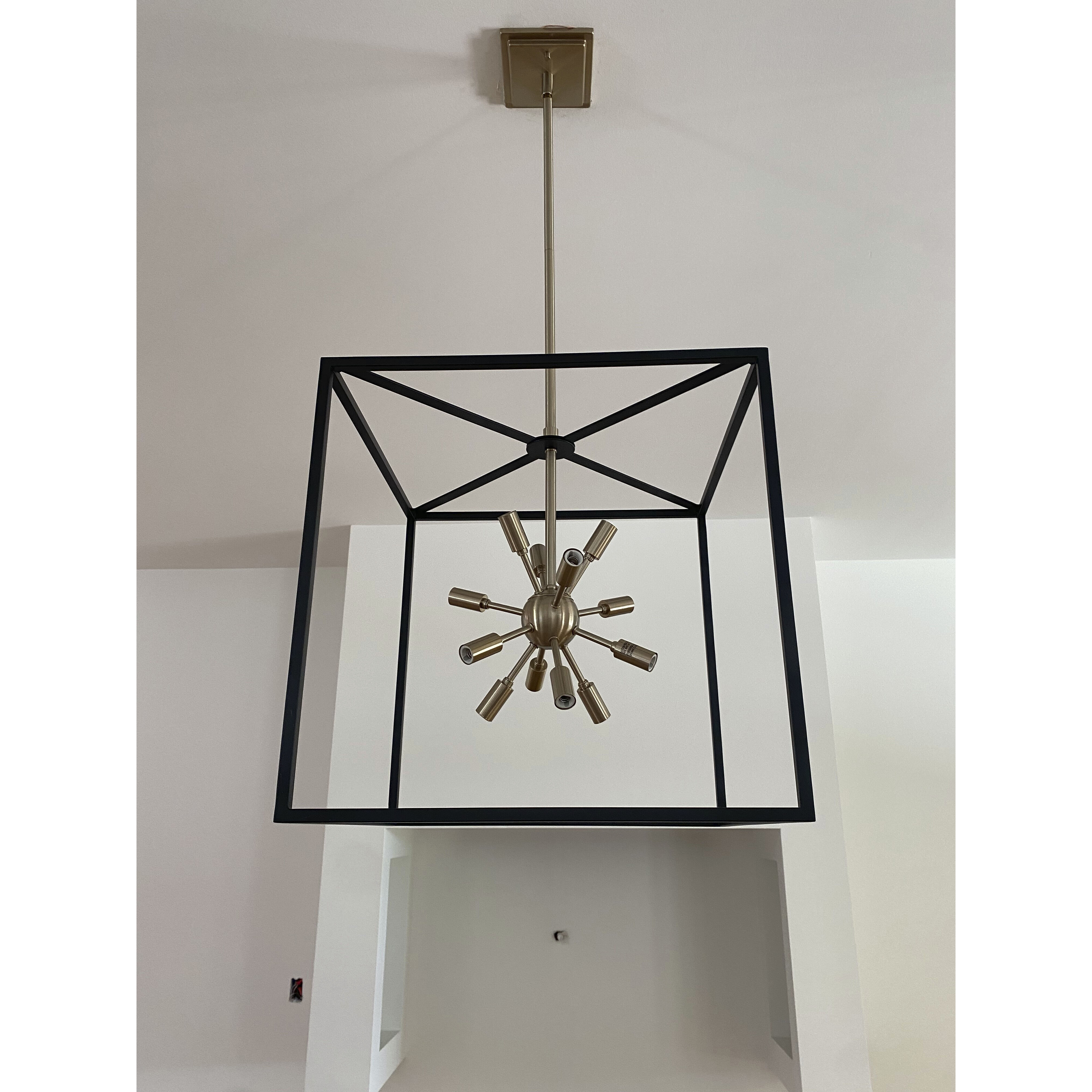 Lisa McDennon Aros 12 Light 20 inch Black with Warm Brass Indoor Chandelier Ceiling Light