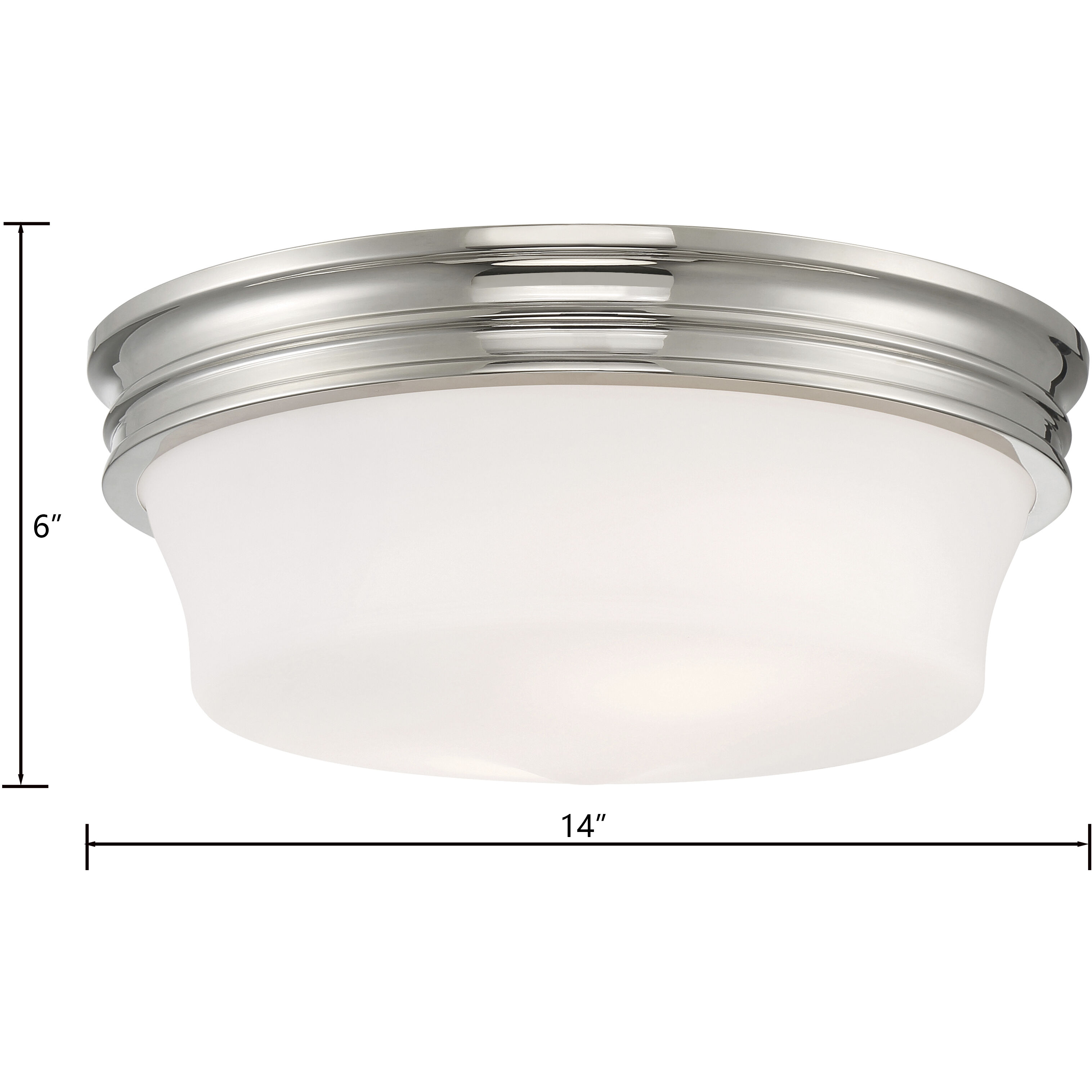 Galen 3 Light 14 inch Polished Nickel Flush Mount Ceiling Light