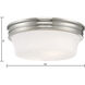Galen 3 Light 14 inch Polished Nickel Flush Mount Ceiling Light
