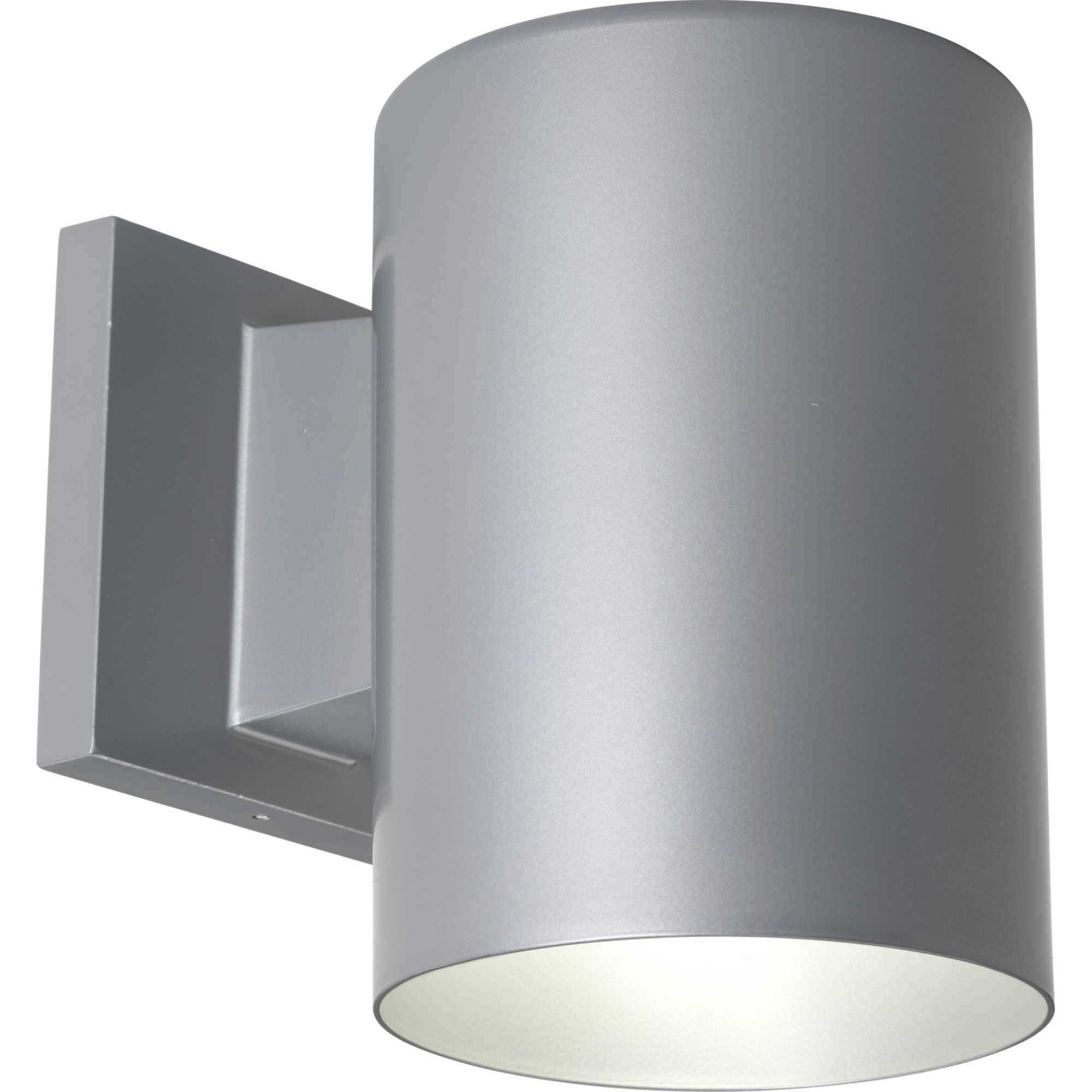 Cylinder Outdoor Wall Cylinder in Metallic Grey, LED Lamping, Progress LED