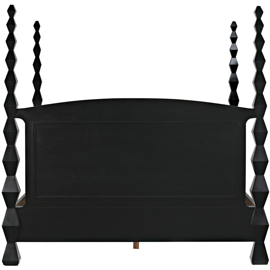 Brancusi Hand Rubbed Black Bed, Eastern King