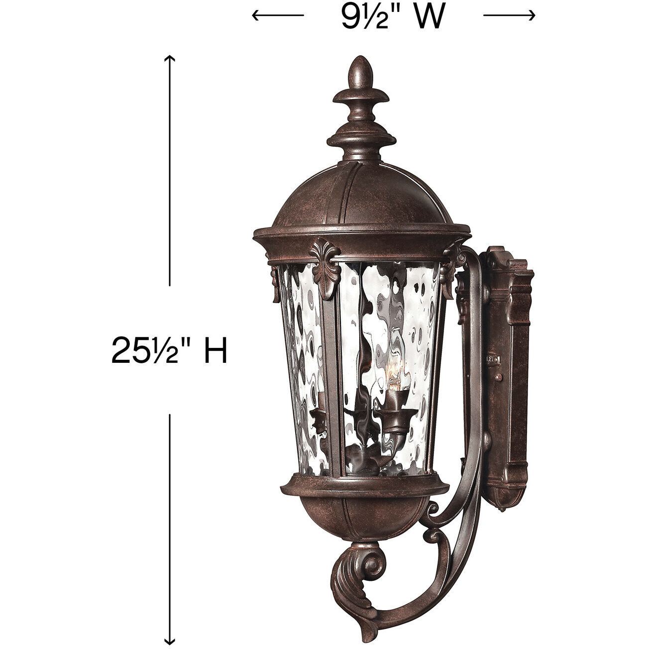 Estate Series Windsor Outdoor Wall Mount Lantern in River Rock, Medium