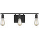Brut 3 Light 21.75 inch Midnight Black Wall Bath Fixture Wall Light