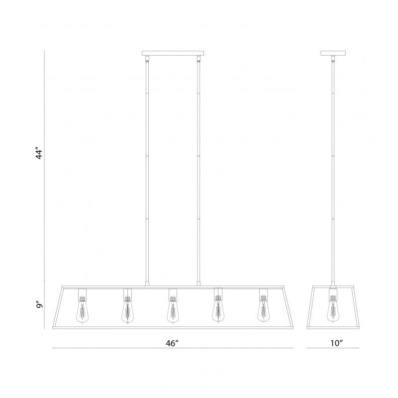 Candor 5 Light 46 inch Rusty Black Chandelier Ceiling Light