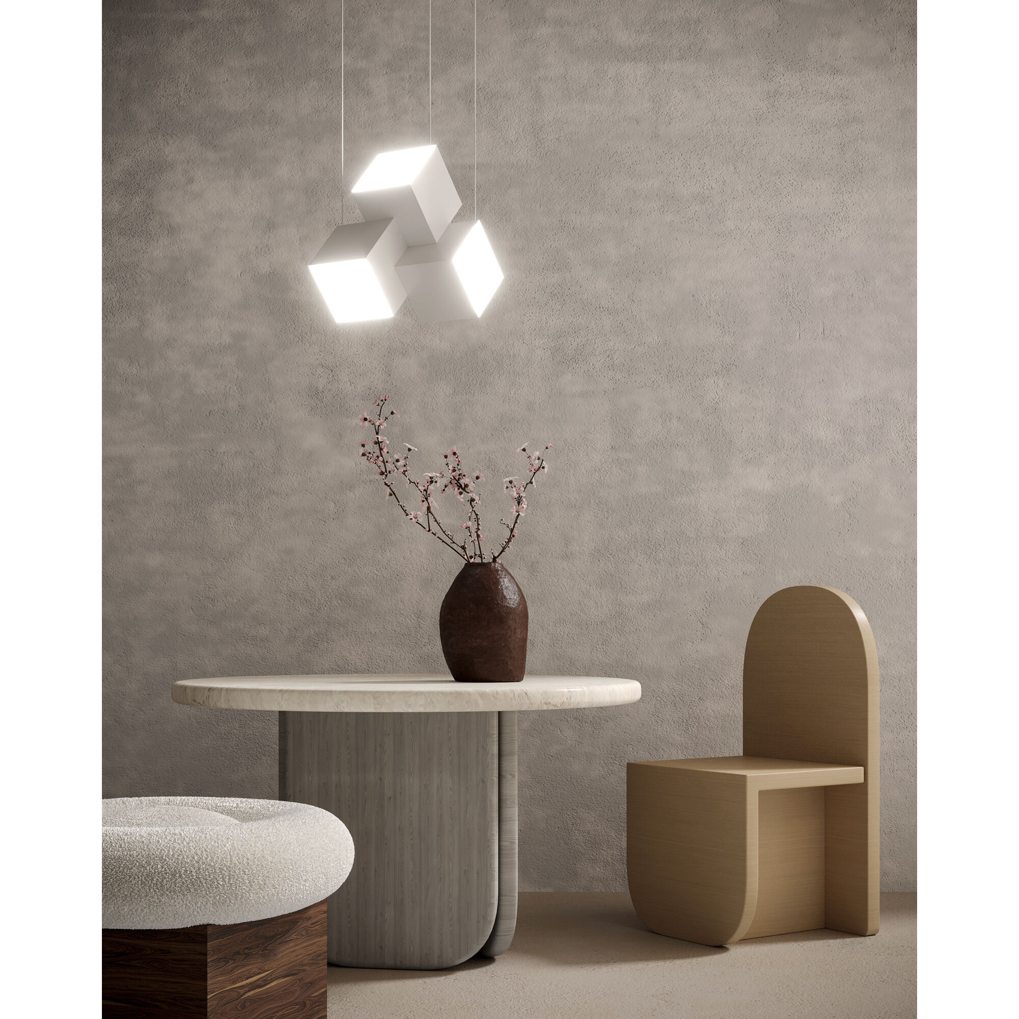 Tetra LED 11.38 inch White Pendant Ceiling Light