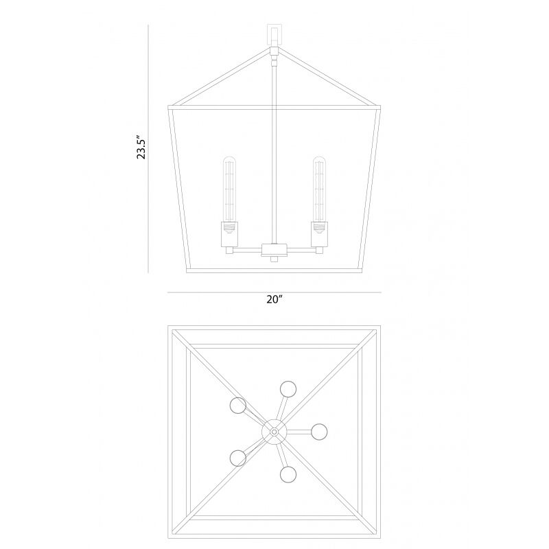 Scatola 5 Light 20 inch Rusty Black and Aged Gold Brass accents Chandelier Ceiling Light