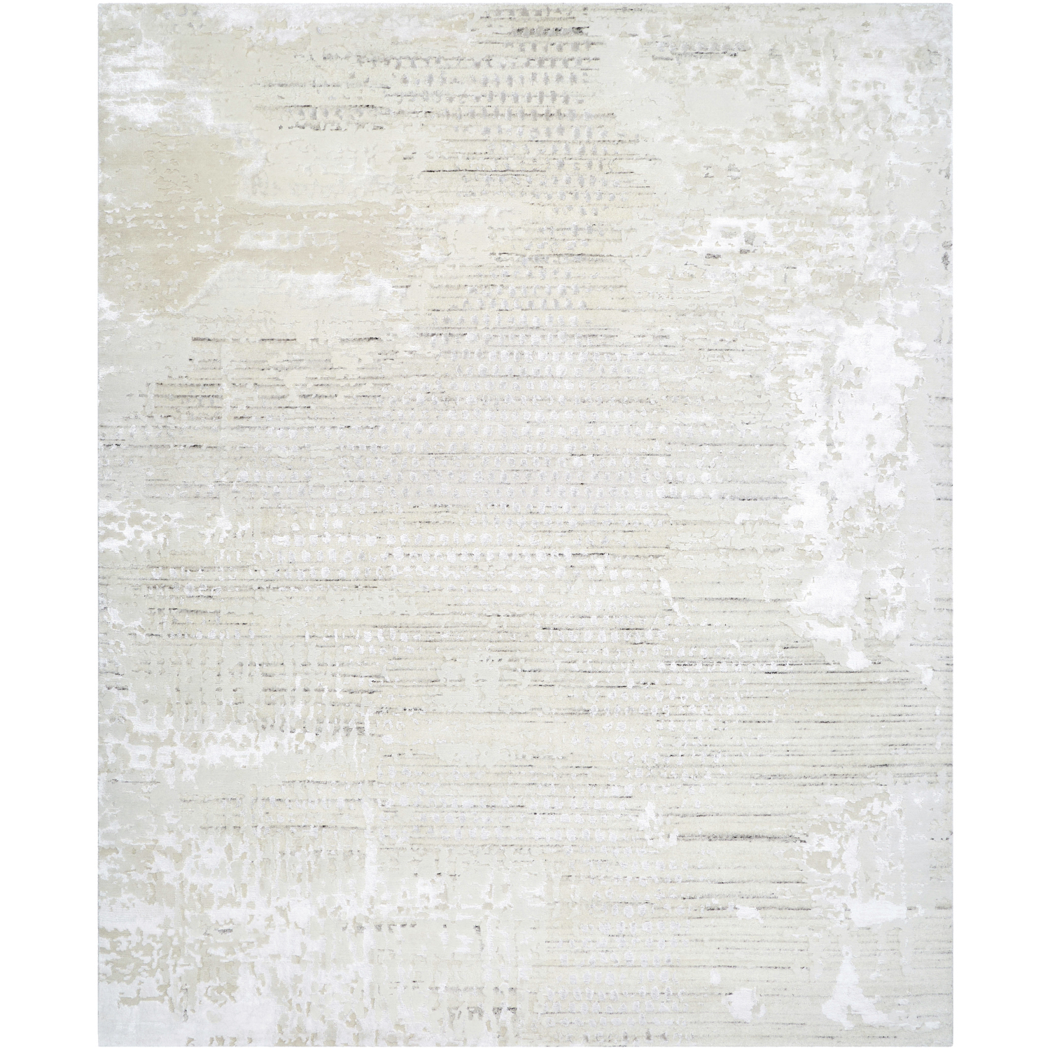 Jaylin 144 X 108 inch Light Silver / White / Silver Handmade Rug in 9 x 12
