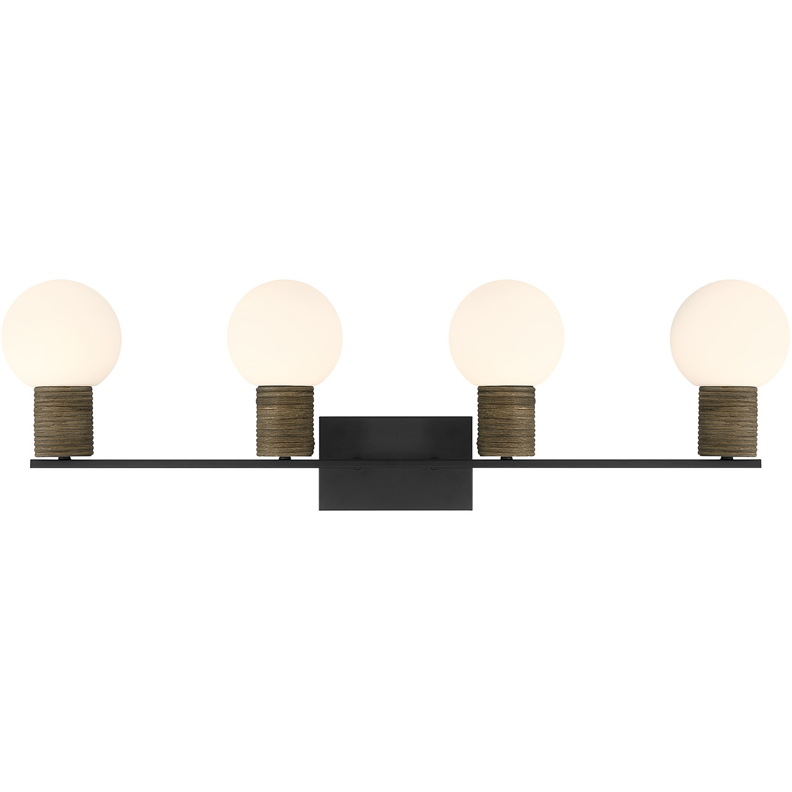 Jarrell 4 Light 33.5 inch Matte Black Bathroom Vanity Light Wall Light
