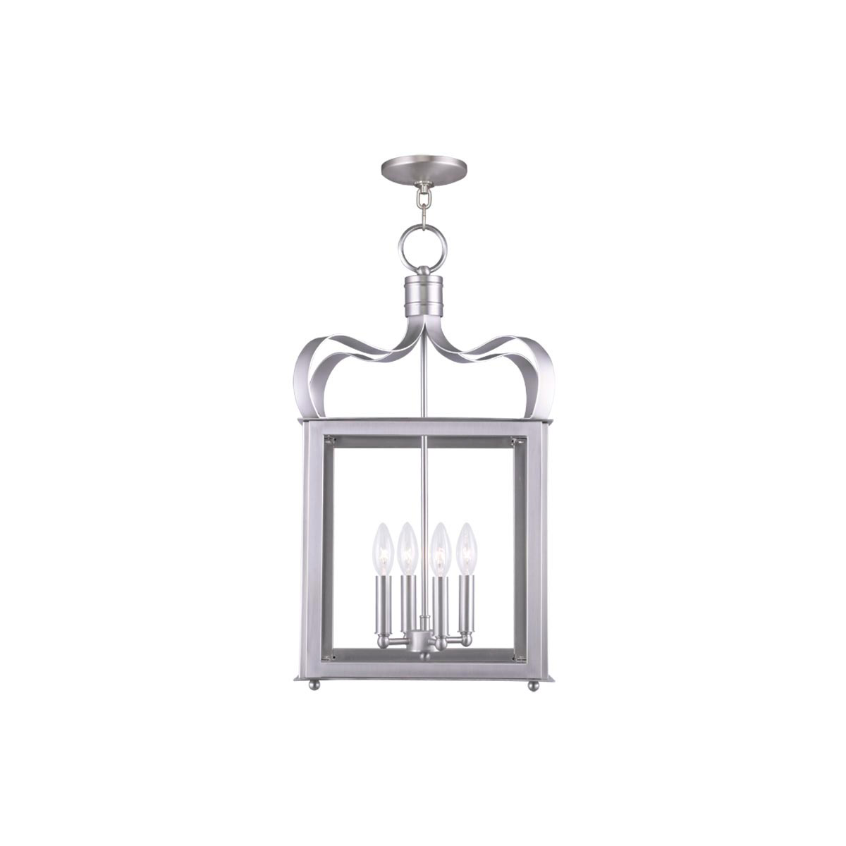 Garfield 4 Light 13.5 inch Brushed Nickel Chain Lantern
