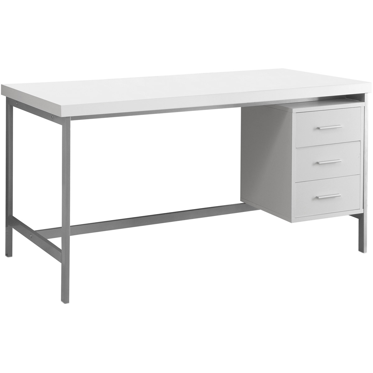 Ramapo 60 X 30 inch White and Silver Computer Desk