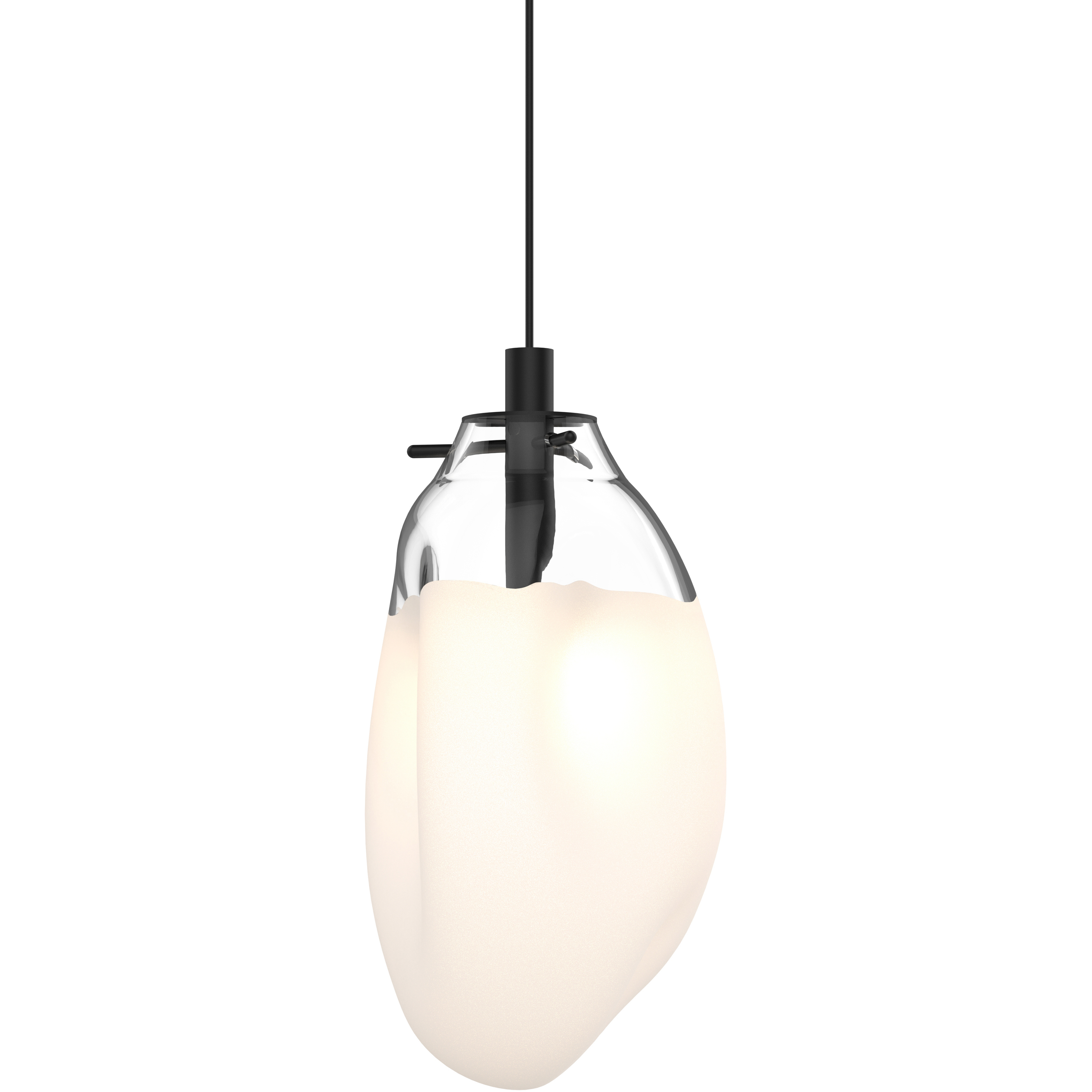 Liquid LED 6 inch Satin Black Pendant Ceiling Light in White Glass