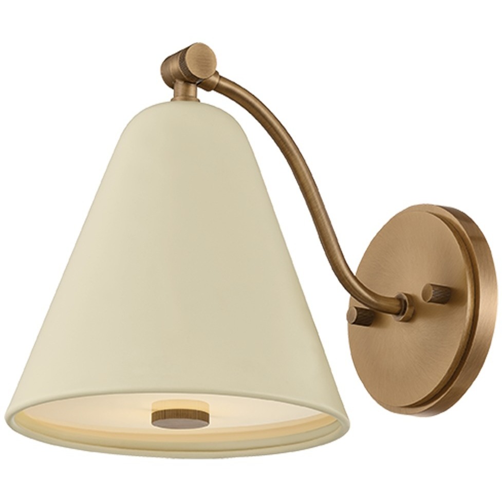 Clive 1 Light 7 inch Patina Brass/Soft Sand Wall Sconce Wall Light