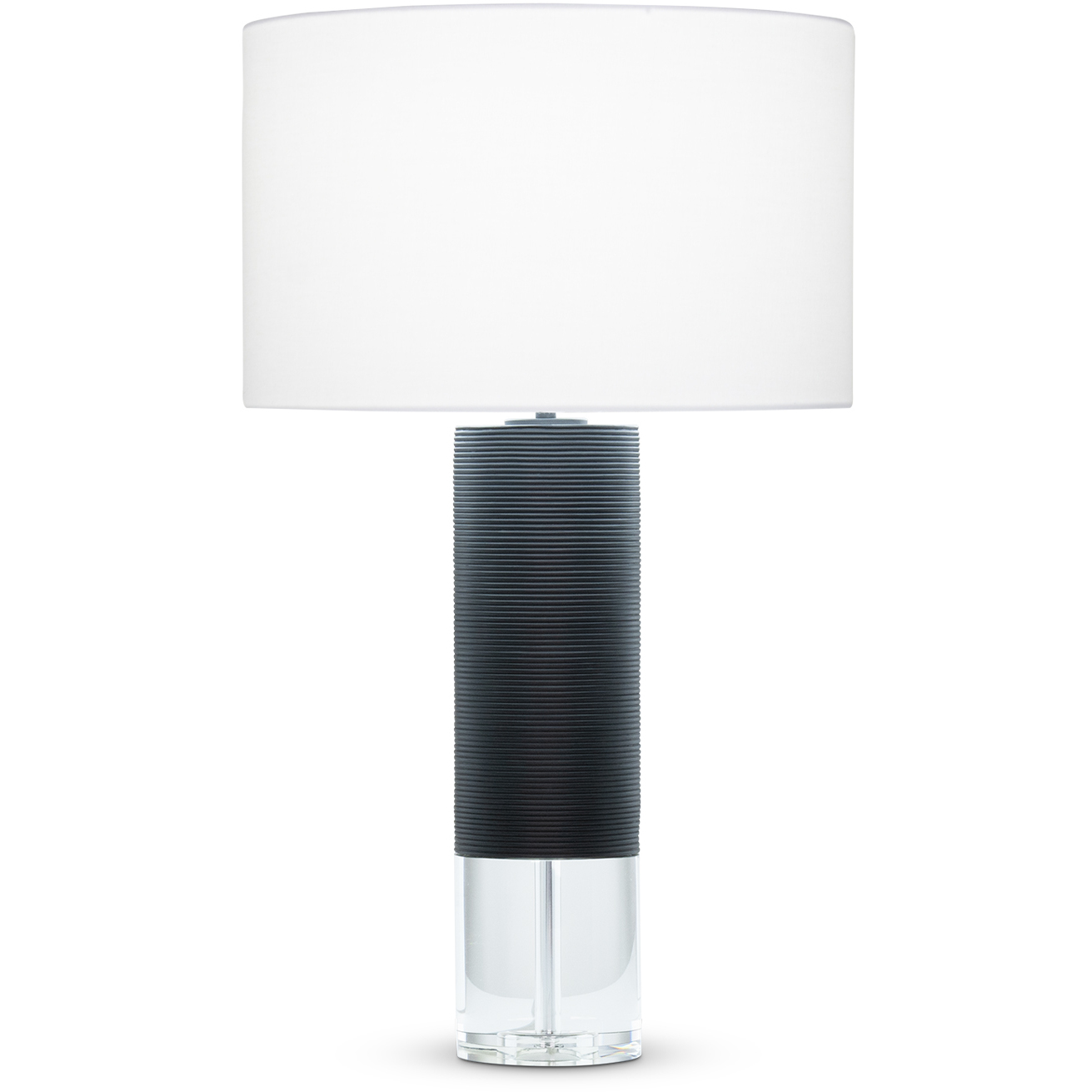 FlowDecor Locke 31 inch 150.00 watt Black Matte Table Lamp Portable Light, Finely Ribbed Surface 4521 - Open Box
