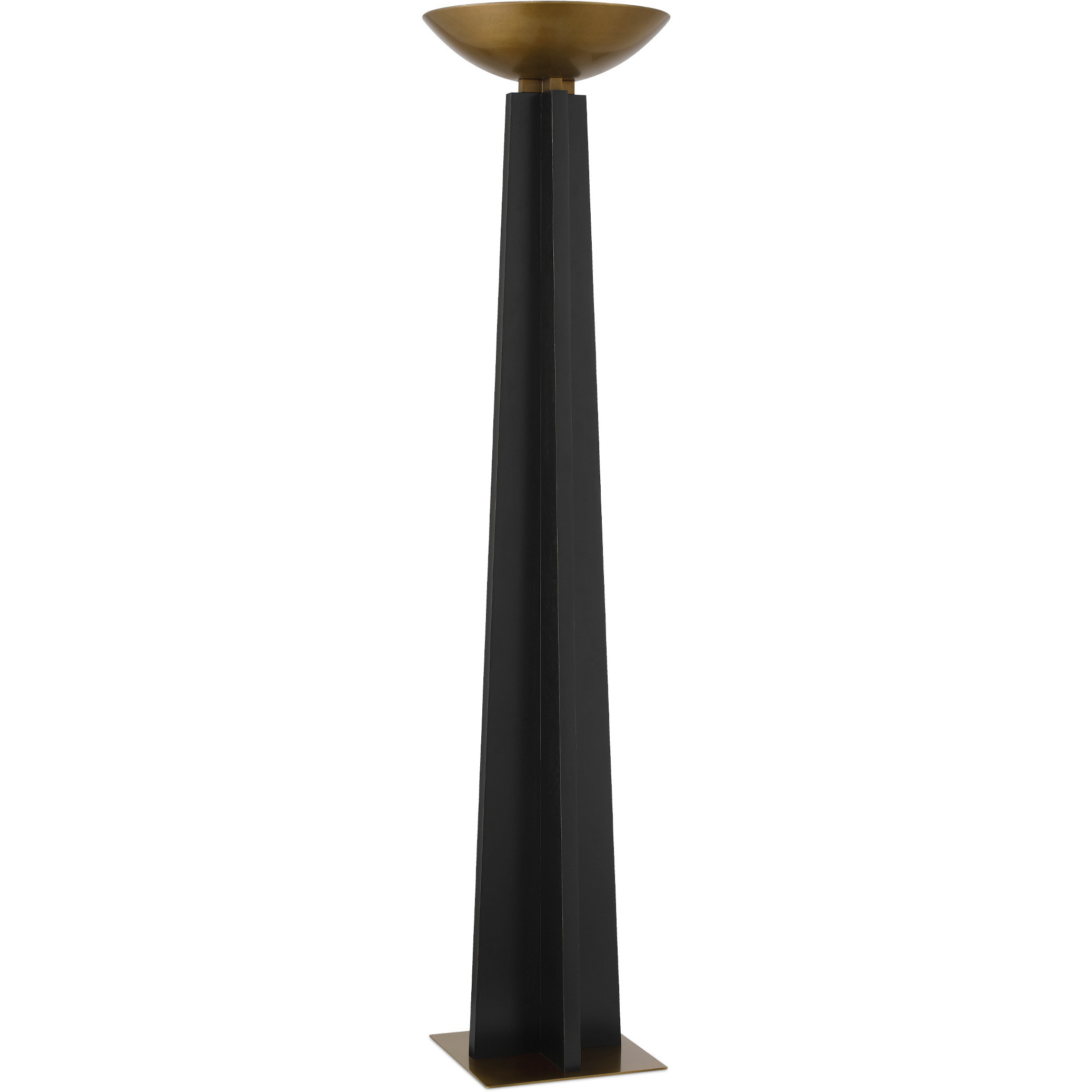 Calyx 71 inch 28 watt Black and Antique Brass Torchiere Floor Lamp Portable Light