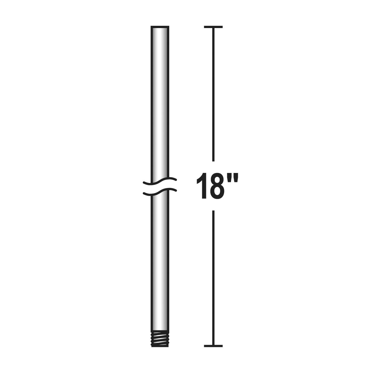 Fan Accessory Matte Silver Fan Downrod, 18"