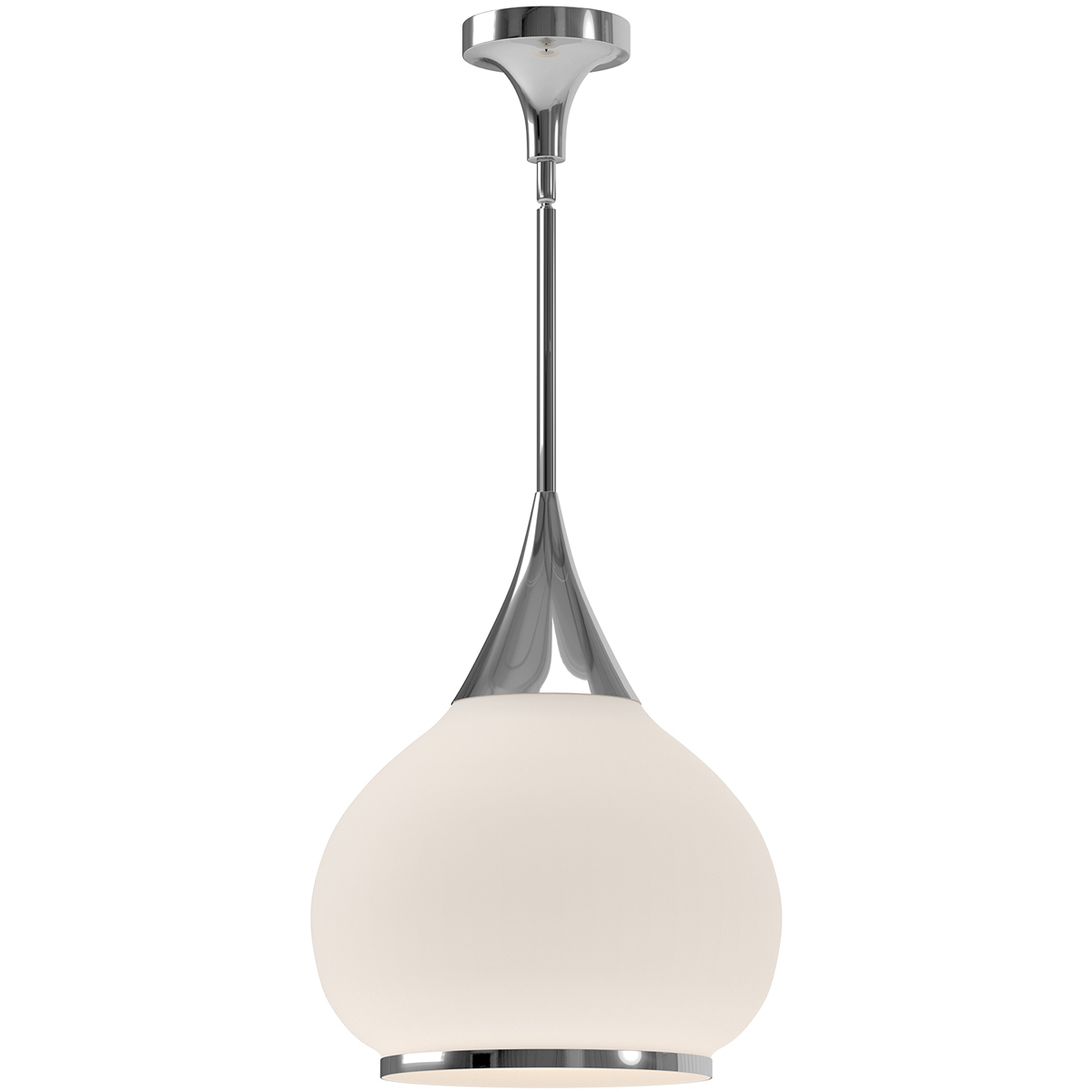 Alora Mood Hazel 1 Light 14.13 inch Chrome Pendant Ceiling Light in Matte Opal Glass