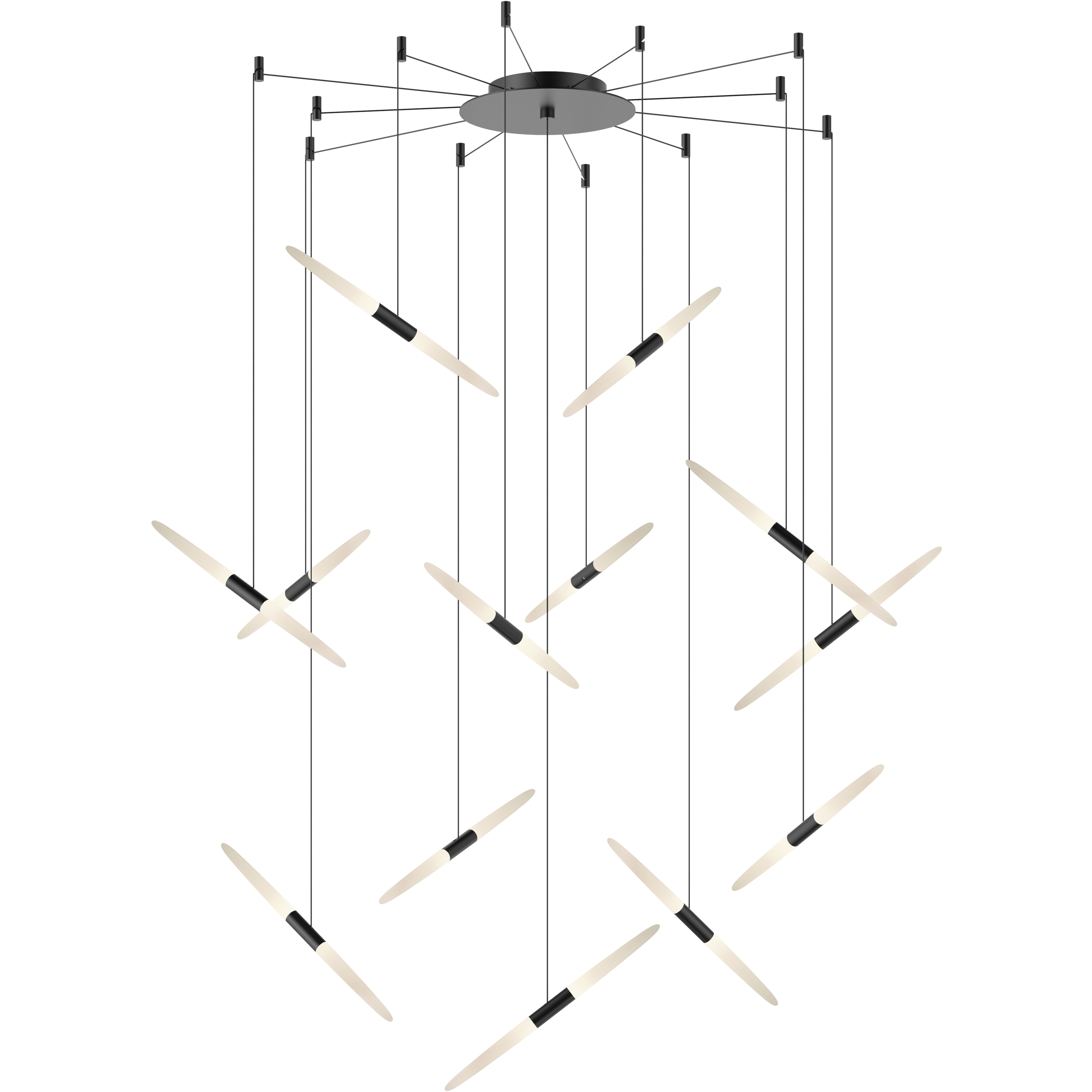 Ballet LED 27.25 inch Satin Black Chandelier Ceiling Light in Standard Suspension