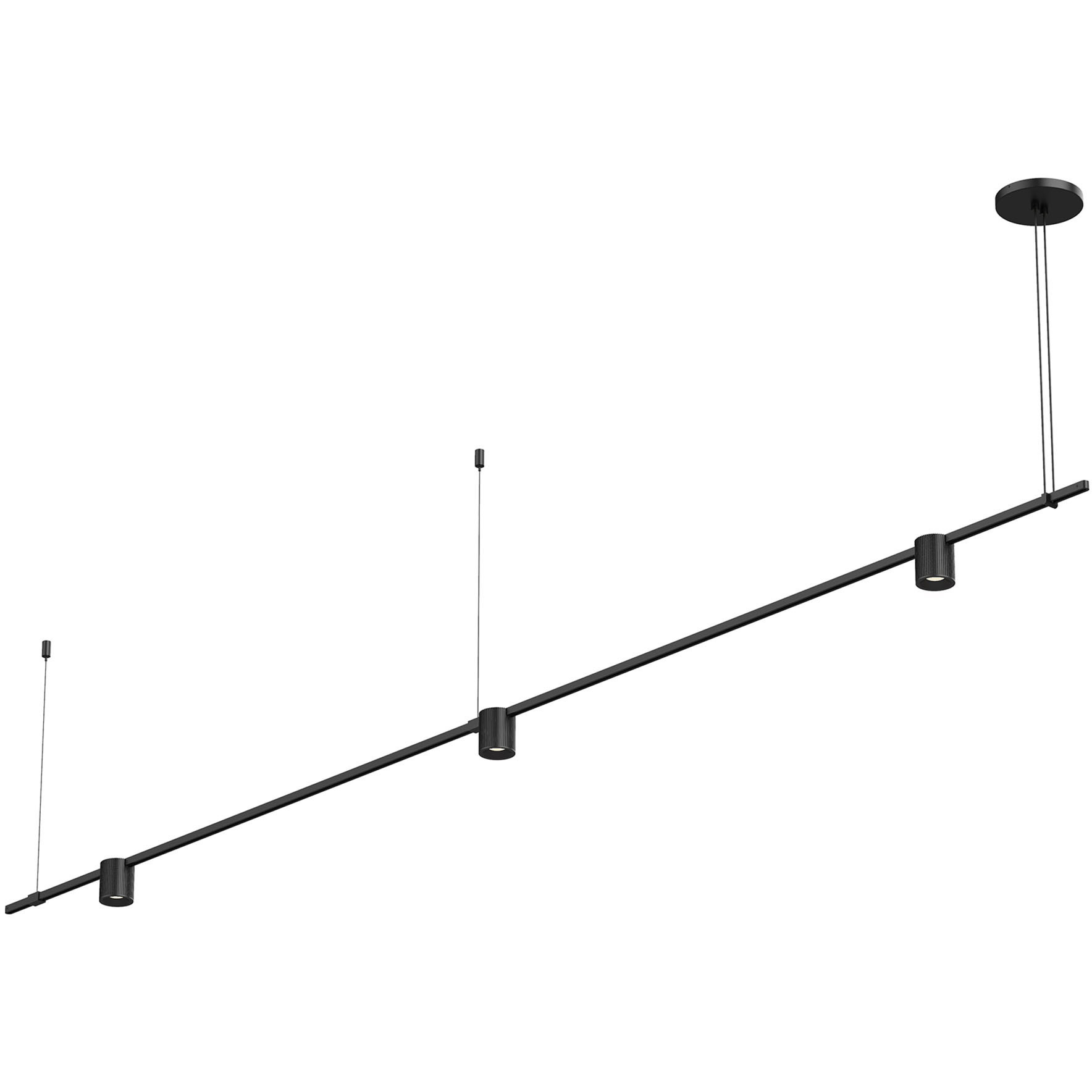 Suspenders LED 97 inch Satin Black Suspension Ceiling Light
