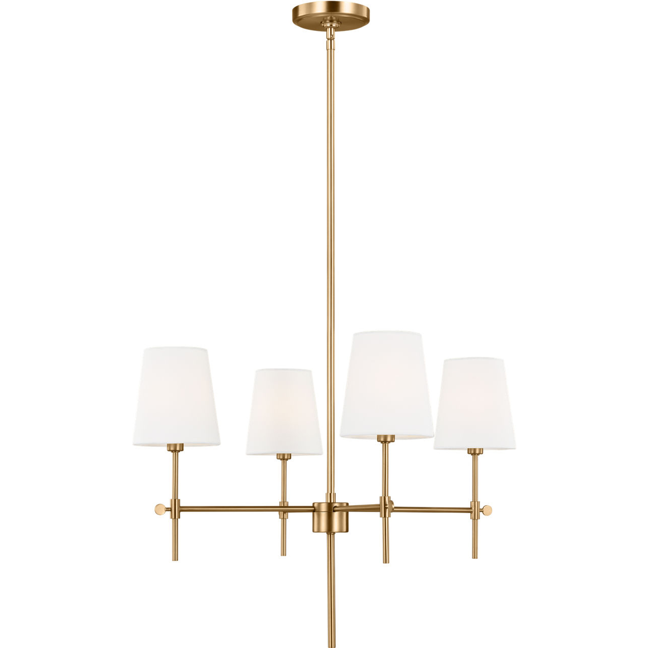 TOB by Thomas O'Brien Baker 4 Light 26 inch Satin Brass Chandelier Ceiling Light