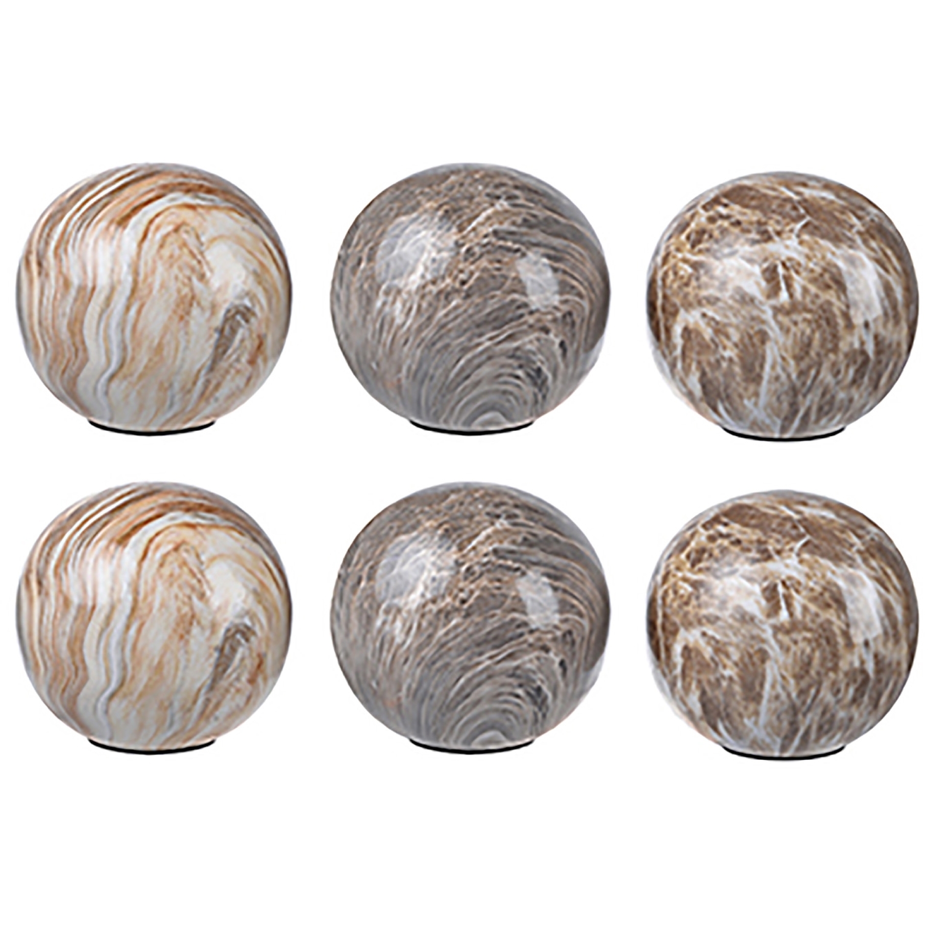 Marbleized Brown Decorative Accent