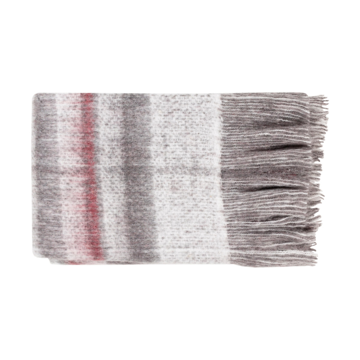 Stowe 60 X 50 inch Dark Red/Medium Gray/White Throws
