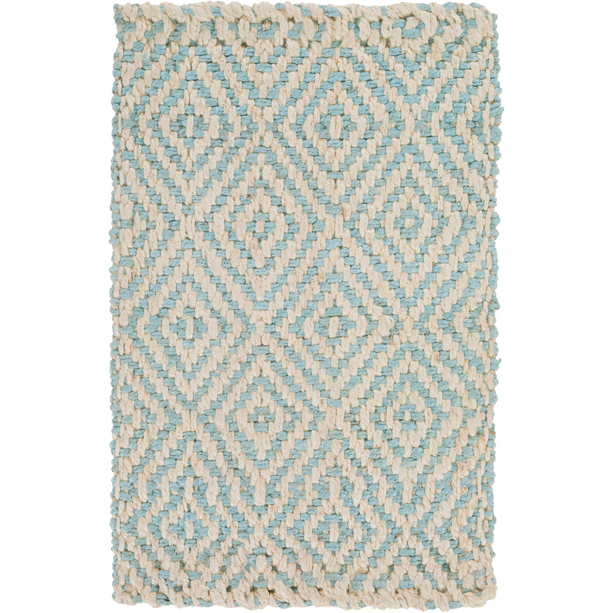Reeds 63 X 39 inch Aqua, Cream Rug