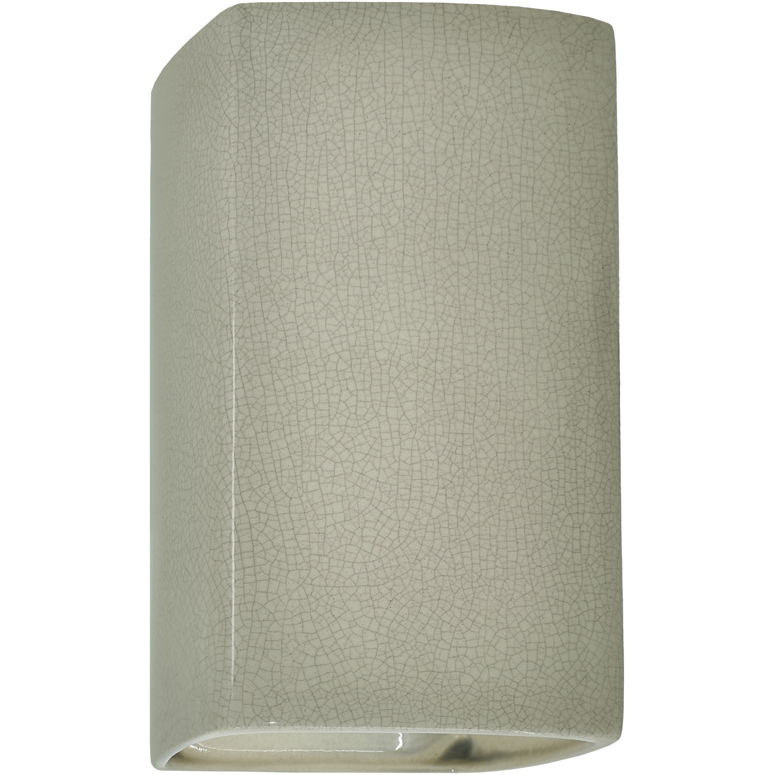 Ambiance Rectangle LED 13.5 inch Celadon Green Crackle Outdoor Wall Sconce, Large