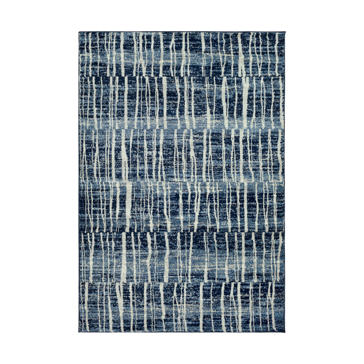 Baylee 91 X 63 inch Dark Blue/Bright Blue/Cream/Silver Gray Rugs, Polypropylene