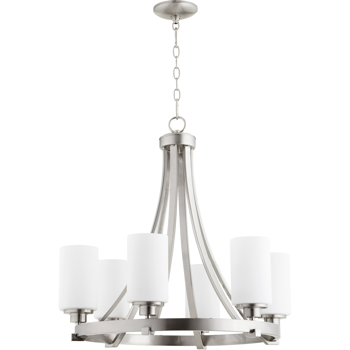 Lancaster 6 Light 24.75 inch Satin Nickel Chandelier Ceiling Light