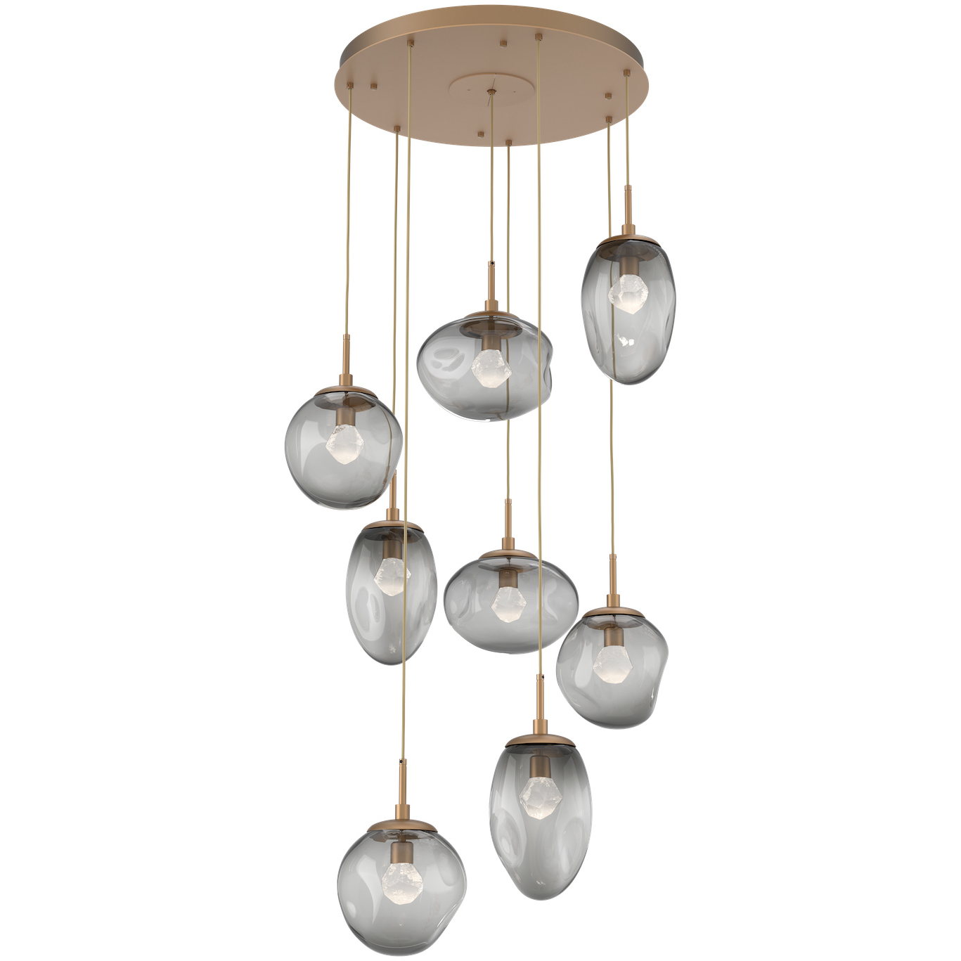 Cosmos LED LED Novel Brass Chandelier Ceiling Light, Round Multi-Pendant