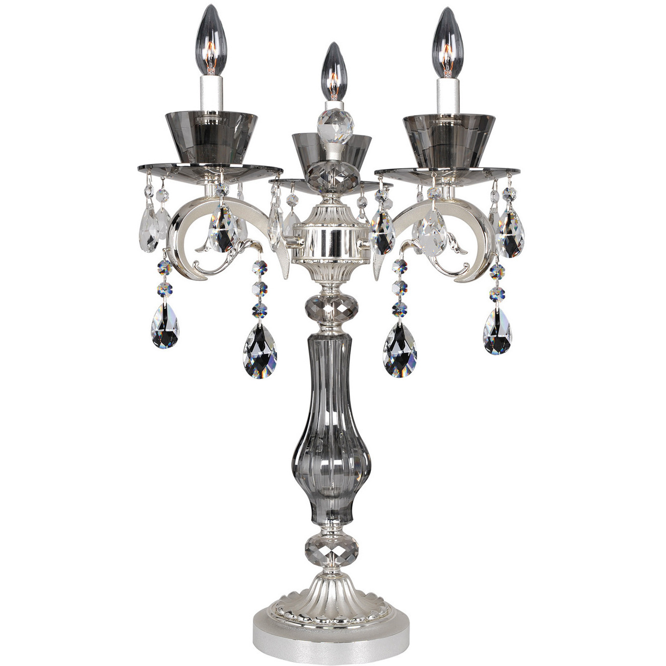Locatelli 27 inch 40.00 watt Two Tone Silver Table Lamp Portable Light in Firenze Clear