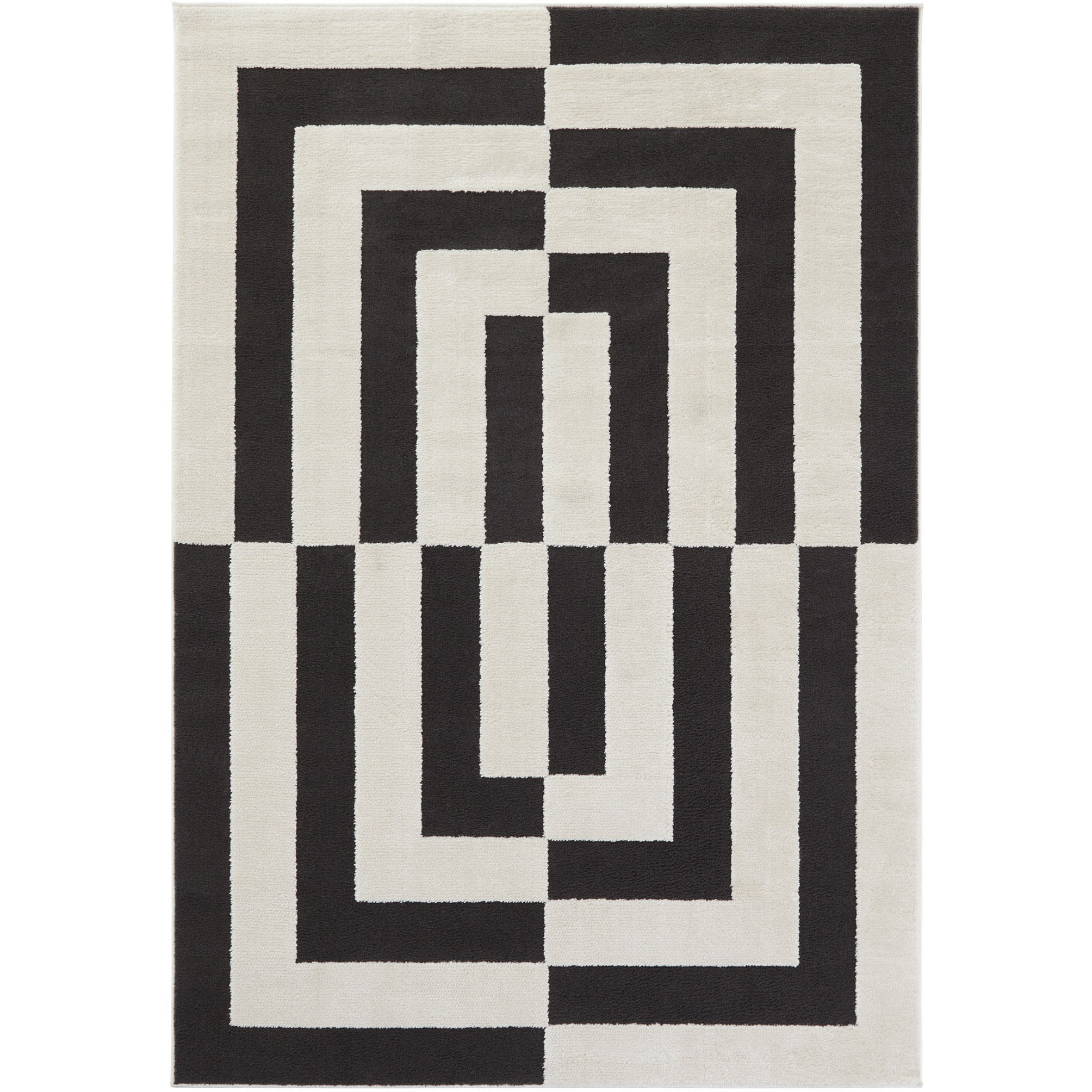 Optika 90 X 63 inch Black/White Rug in 5 x 7