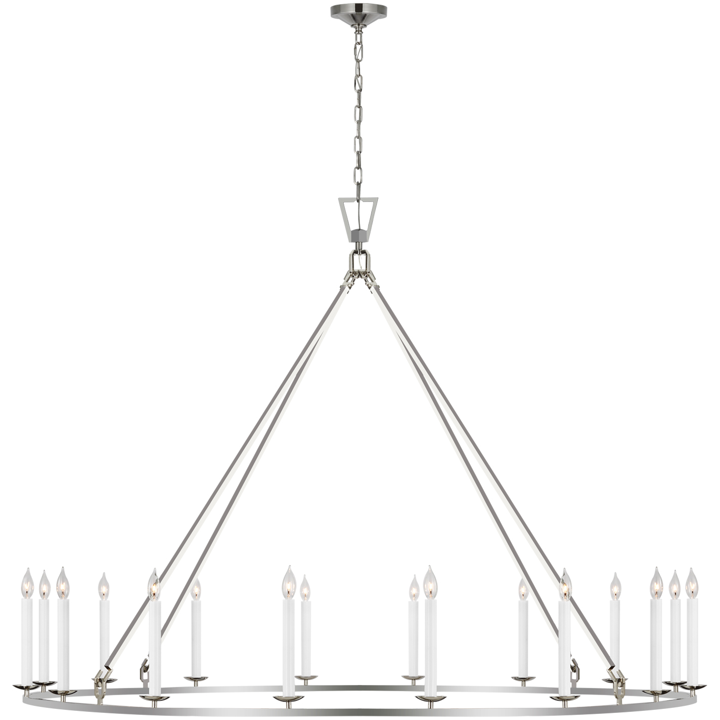 Chapman & Myers Darlana6 LED 73 inch Polished Nickel Single Ring Chandelier Ceiling Light, Grande