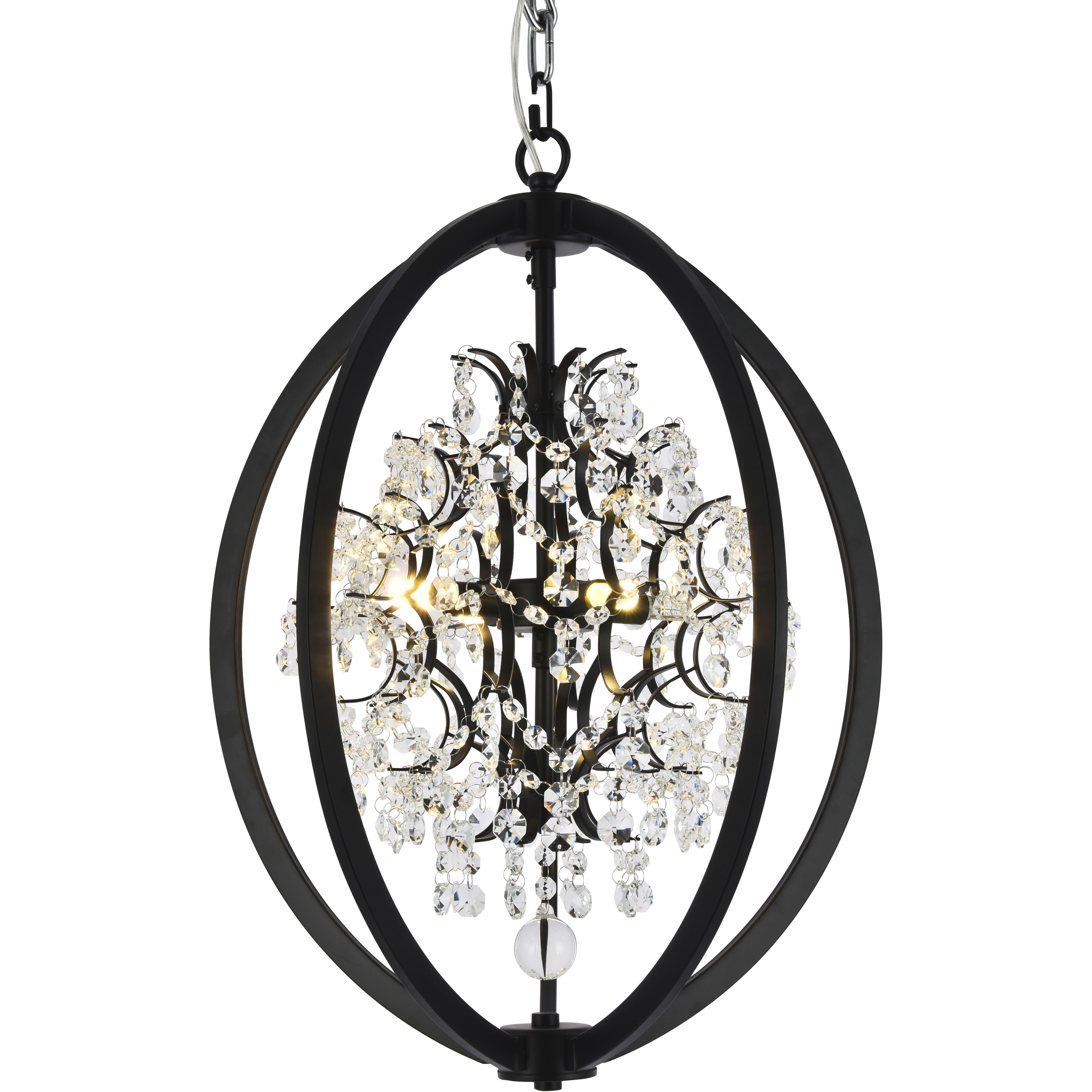 Canada 4 Light 18 inch Matte Black Chandelier Ceiling Light